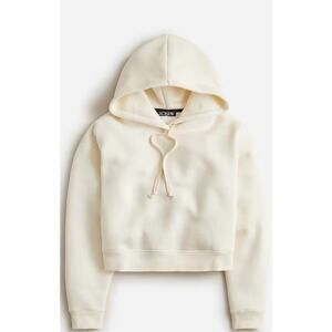 J.Crew Women's Long Sleeve Cropped Pullover Hooded Sweatshirt Size 3XL Cream NWT